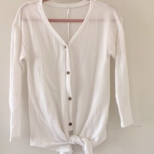 Knit cardigan w bottom tie size S